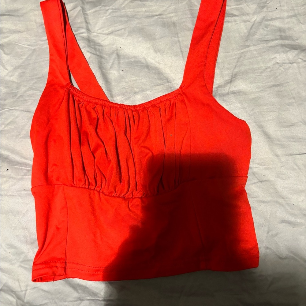 Vibrant Red Sleeveless Top